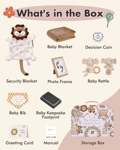 Newborn Essential Gender Reveal Gifts Basket with Blanket Cards Socks Wrist 2025 Promotional Newborn Baby Shower Gifts Wholesale - Product Image 2