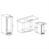 Refrigerador de Vino Vertical Estrecho de Doble Zona con Control Táctil Digital, Luz LED sin Rayos UV, Enfriador de Vino Independiente