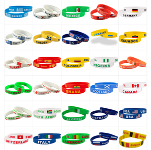 Pulsera de Silicona con Banderas de Varios Países, Brazalete Patriótico para Eventos del Día Nacional, Recuerdos - Product Image 1