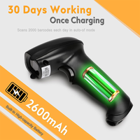 Escáner de Código de Barras 2D Resistente con Bluetooth en Existencia, Compatible con Escaneo de Pantalla, Lector de Códigos QR Inalámbrico con Tiempo de Espera Súper Largo de 2600 mAh