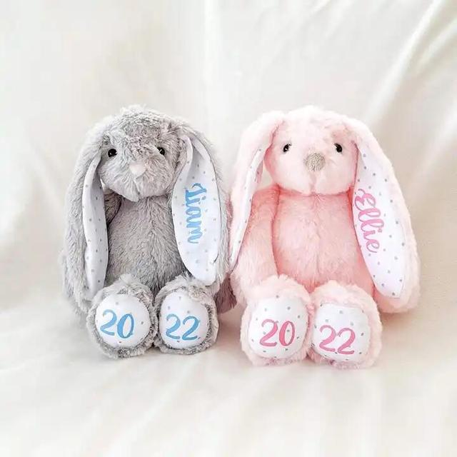 Custom Plush Rabbit Stuffed Toy Easter Bunny Plush Toys for Logo Sublimation Easter Bunny Doll Gift