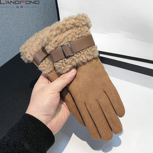 Landaccessory aksesuar kış bayanlar sevimli yay artı polar kalınlaşmış sıcak dokunmatik ekran moda eldiven - Product Image 5