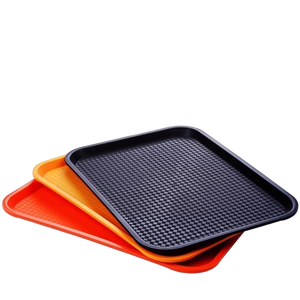 Bandeja de servicio de restaurante moderna Rectangular <span class=keywords><strong>KFC</strong></span> y McDonald's Storage Frost Technique Color blanco negro Plástico económico - Product Image 1