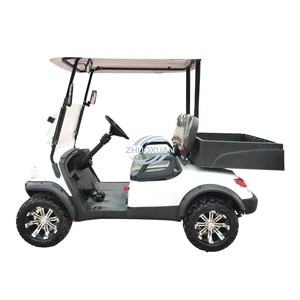 Voiturette de golf électrique 4 roues 4 places avec sièges en cuir épais pour usage scénique en villa - Product Image 3