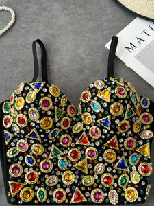 <span class=keywords><strong>Blusa</strong></span> Casual de Talla Grande con Tirantes, <span class=keywords><strong>Blusa</strong></span> sin Mangas para Mujer, Chaleco Corto Ajustado con Tirantes y Relleno en el Pecho - Product Image 2