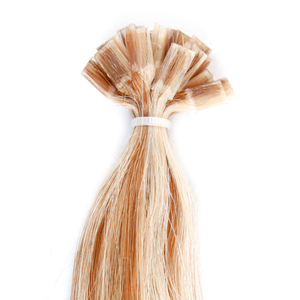 Extensions de cheveux européens pré-collées à la kératine Sens Flat, couleur 22-15, blond extra clair au miel, 25 mèches, 100% cheveux Remy - Product Image 1