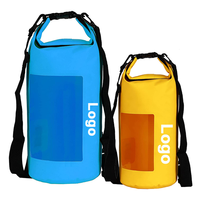 Logo personnalisé 500D PVC Sac sec Camping Randonnée Navigation de plaisance Sport nautique Fenêtre Desgin Stockage Sac étanche Sac à dos
