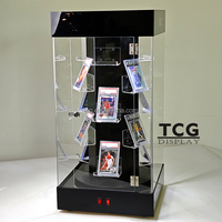 Support d'affichage pour cartes TCG gradées avec base en acrylique et éclairage LED pour carte unique de collection (sport, Pokémon, baseball)