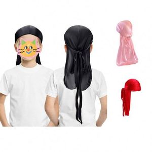 ผ้าโพกศีรษะเด็กแบบซาติน Silky Kids ผ้าดูแร็กไหมพร้อมสายยาว สายรัดกว้าง หมวก 360 Waves สำหรับเด็กผู้ชาย เด็กเล็ก เด็กผู้หญิง ของขวัญโปรโมชั่น - Product Image 1