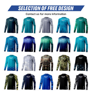 قمصان صيد طويلة الأكمام للجنسين بعامل حماية من الأشعة فوق البنفسجية 50، سريعة الجفاف وقابلة للتنفس، مطبوعة حسب الطلب بشعار مخصص، ملابس صيد التونة بالجملة - Product Image 3