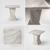 Table console moderne en marbre, finition mate, imitation Calacatta Gold, pour salle à manger, hôtel, salon, chambre, personnalisable