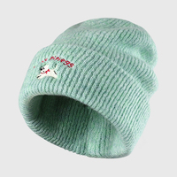 2025 mode dames LOGO personnalisé brodé chiot thermique hiver chaud chapeau tricoté bonnet chapeaux