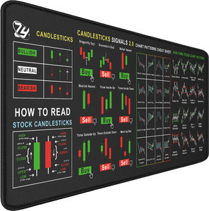 Mouse Pad Grande 800*300mm para Computador com Padrões de Gráficos de Negociação de Ações, Bordas Costuradas - Product Image 1