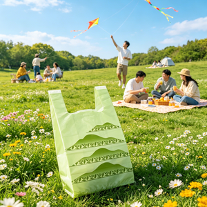 Sacchetto in plastica stampato Eco Riciclabile Tea <span class=keywords><strong>Hill</strong></span> per T-shirt, usa e getta, per la spesa, per supermercati, per il cassa, per imballaggio, borsa a mano Hualong - Product Image 5