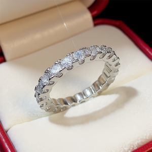 Anello Classico in Oro Bianco e Rame con Diamanti per Donne, Taglio Brillante, Diamanti Naturali Colore G, Gioiello di Fidanzamento Modello F1236 - Product Image 2