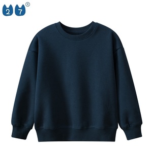 Jersey de cuello redondo para niños y niñas, ropa larga para bebés, sudadera de color sólido - Product Image 2