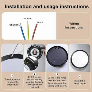 Светодиодный светильник IP65 Tri-proof для стен/потолка, 20 Вт, 3000K-6500K, водонепроницаемый, из литого алюминия, настенные панели, инновационное освещение - Product Image 3