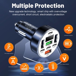 อะแดปเตอร์ชาร์จในรถยนต์ USB C ชาร์จเร็วสุดในรถยนต์พร้อมจอแสดงผลแรงดันไฟฟ้าสำหรับไอโฟน ซัมซุง วันพลัส หัวเว่ย วันพลัส วีโว่ ออปโป้ - Product Image 2