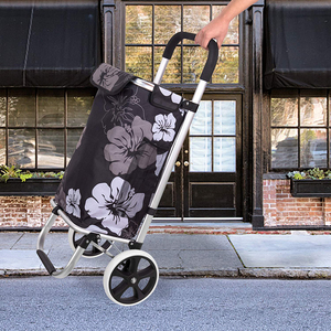 Chariot pliant extérieur en aluminium de chariot à provisions avec le chariot de service d'épicerie léger de roues portatif pour le sac de chariot à provisions - Product Image 3