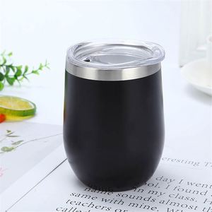 Verre à vin avec couvercle, surface enduite de poudre anti-transpiration, 12 oz, compatible lave-vaisselle, nettoyage facile, choix de cadeau de déménagement, ASM09 - Product Image 2