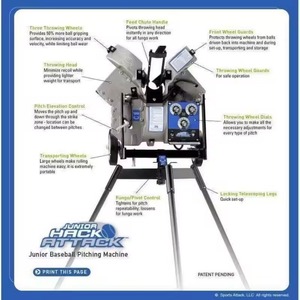 Machine de lancer professionnelle à 3 roues pour baseball et softball, entraînement au frappeur - Product Image 5