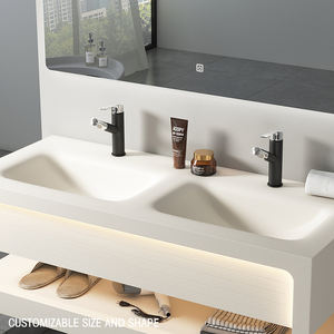 LED inteligente de estilo moderno con piedra de losa de <span class=keywords><strong>roca</strong></span> y tapa de mármol para el hogar, <span class=keywords><strong>lavabo</strong></span> de cerámica, <span class=keywords><strong>lavabo</strong></span>, gabinete, tocador de baño - Product Image 3