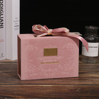 Boîte cadeau rétro de luxe de grande taille en forme de nœud, boîte à bonbons de mariage rétro, étui de sac à main