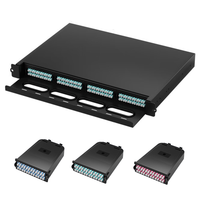 Panneau de brassage 1U 96 cœurs MPO MTP avec ports SC/FC/LC, rail coulissant guidé, FTTH GSM, boîtier métallique, conception personnalisée, montage en rack