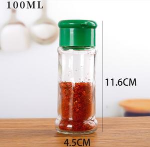 Grosir 100pcs Wadah Penyimpanan 80ml 100ml Stoples Kaca Silinder Tutup Mahkota Botol Bumbu Garam Merica - Product Image 3