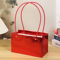 Sac fourre-tout en papier miroir métallique avec poignée, réutilisable, pour bouquet de fleurs, emballage cadeau