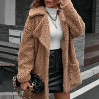 Elegant Thick Faux Fur Teddy Coat Women 2022 Winter Warm Soft Lambswool Fur X-long Jacket Plush Overcoat Casual Outerwear