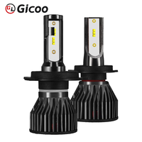 GICOO F2 12V Nuevas Bombillas LED para Faros Delanteros 1860 CSP, Iluminación Automotriz H1 H3 H4 H7 H11 H13 6500K 50W, Diseño Todo en Uno