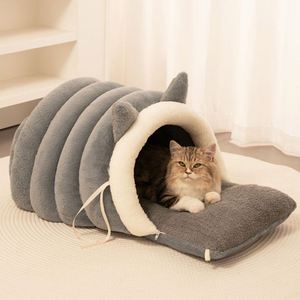 Eco-Friendly Washable Pet Cat Ear Warming <b>Bed</b> with Rabbit Plush Arctic Fleece and PP Cotton Filling Soft Cozy Luxury Winter <b>Bed</b> - Product Image 2