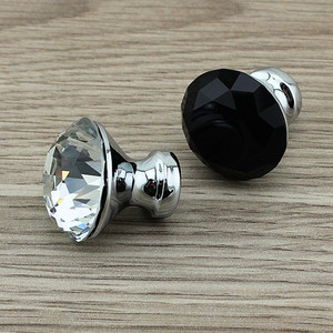 Single-hole cabinet zinc alloy crystal handle for <b>drawer</b> small handle style furniture handcrafted piece of furniture - Product Image 4