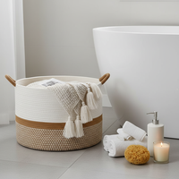Panier à linge sale en corde de coton tressée, écologique, naturel, sain, multifonctionnel, simplicité moderne, gain de place, avec poignée