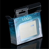 Boîtes de présentation en plastique PET personnalisables, écologiques, recyclables, durables, avec logo personnalisé en relief, pour emballages de téléphones portables