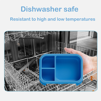 1200ml Draagbare BPA-vrije, voedselveilige kinderlunchbox met lekvrije 3-delige compartimenten voor school, picknick & reizen