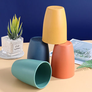 Eco-friendly Wheat Straw Drinking Cup Unbreakable Reusable Mouthwash <b>Mug</b> Assorted Colors for Home Bathroom School Travel - Product Image 3