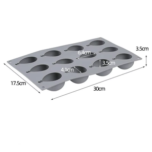 Molde de silicona 3D para globos, molde para pastel de mousse con diseño de globos pequeños y alegres, molde de silicona para chocolate con 12 cavidades en forma de globo para dulces - Product Image 3
