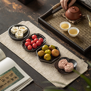 Assiette à collation en céramique de style chinois Plat à fruits de style multiple - Product Image 2