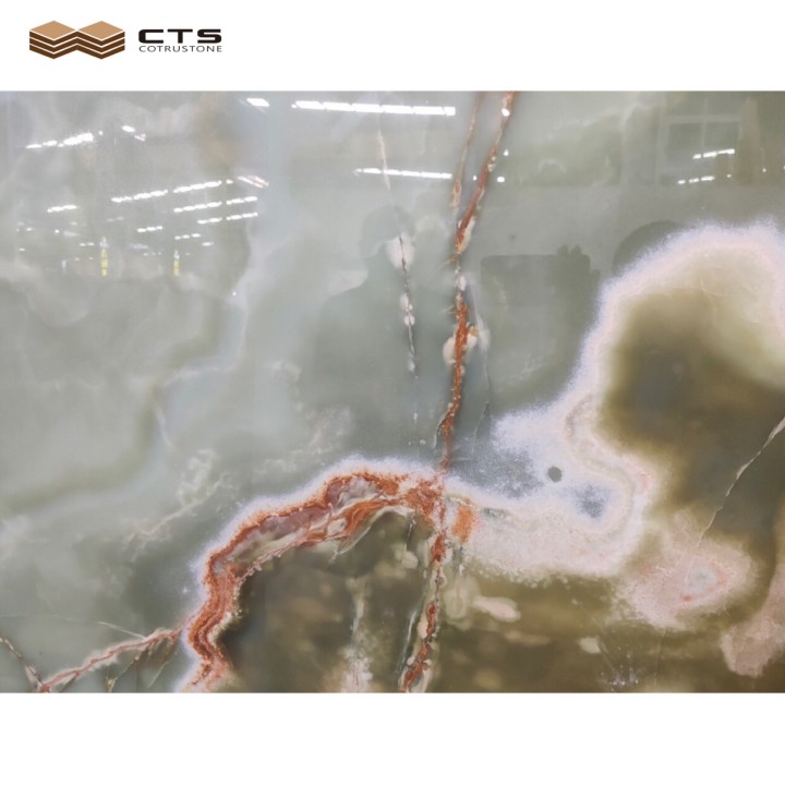 100% Natural Good Price Translucent Slab Polish Green Jade Onyx Marble For Home Building Interior Wall