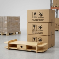 Support d'écran en bambou naturel avec tiroir et organisateur, étagère de bureau ergonomique pour le bureau à domicile