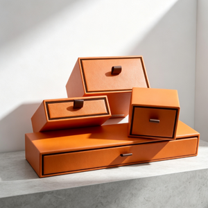 FORTE - Cajas de Joyería Personalizadas de Papel Naranja de Lujo al por Mayor con Cierre de Cordón, Logotipo de Alta Calidad - Product Image 2