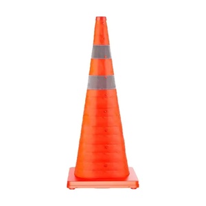 กรวยจราจรโซลเซฟ (SFT-1074) ผลิตจาก PVC สีแดง มองเห็นได้ชัดเจน สำหรับเตือนความปลอดภัยบนถนน ขนาด 100x100x20 มม. ส่งออกจากอินเดีย - Product Image 1