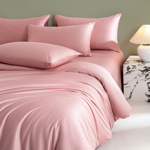 Parure de lit 4 pièces en coton lavé jaune crème uni, douce, mate et soyeuse, housse de couette Queen/King, linge de lit minimaliste uni - Product Image 5
