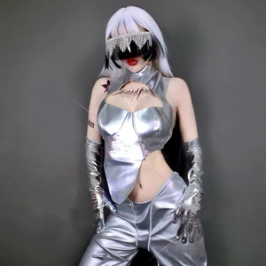 Set di Abbigliamento per Spettacoli di Danza da Palcoscenico per Locali Notturni e Bar - Look Futuristico Creativo e Tecnologico del Metaverso 100% Poliestere per Adulti - Product Image 1