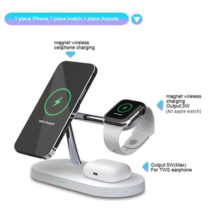 T268 Caricatore Wireless Magnetico 5 in 1 per <span class=keywords><strong>iPhone</strong></span>/<span class=keywords><strong>Apple</strong></span> Watch/AirPods - Bianco - Product Image 4