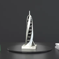 Modèle de bâtiment en métal personnalisé de Taiwan pour la décoration de bureau ornements de coulée de Style Feng Shui