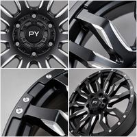 Jantes en alliage forgé usinées PY, finition noire, pour tout-terrain, 16-24 pouces, concaves profondes, pour 4x4, SUV, pick-up