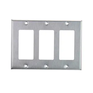 3-Gang Receptacle/GFCI Wall Switches Stainless Steel Wall Plate